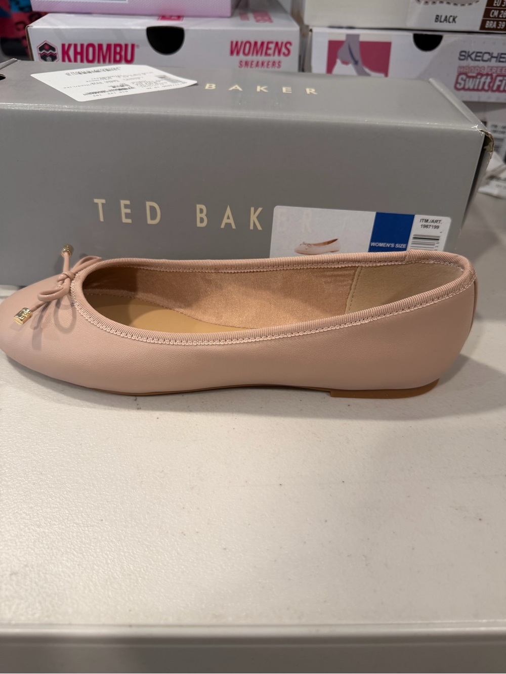 Ted Baker Women’s Slip On Ballet Flat Shoes Pink Leather Size 7 M US